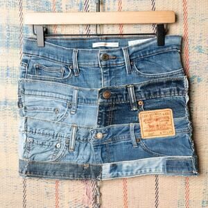 Custom upcycled patchwork skirt